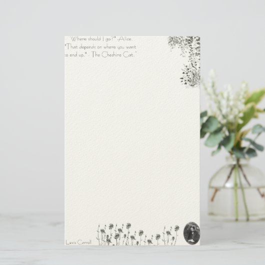 Alice in Wonderland Stationary Lewis Carroll Briefpapier (Staand voorkant)