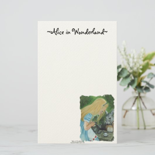 Alice in Wonderland Stationery Briefpapier (Staand voorkant)