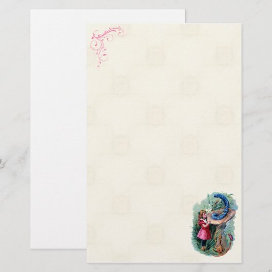 Alice in Wonderland Stationery Briefpapier (Voorkant / Achterkant)