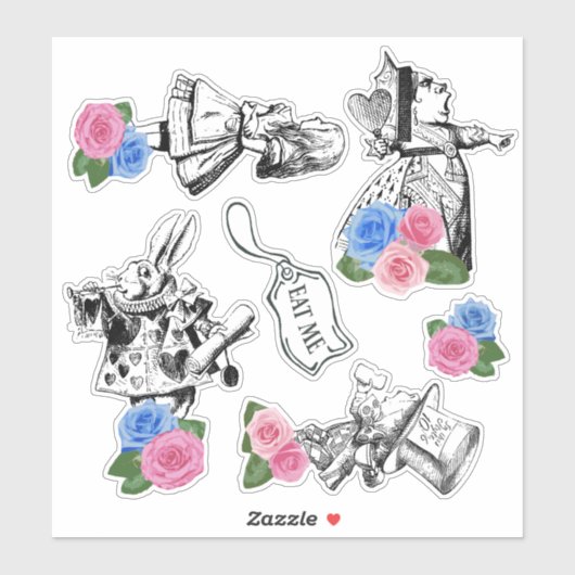 Alice in Wonderland Sticker Blad (Vel)