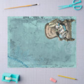 Alice in Wonderland Stoel en Kitten Blue Craft Tissuepapier (Craft)