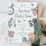 Alice in Wonderland Storybook Baby shower Kaart<br><div class="desc">Nodig uw gasten uit tot uw zeer belangrijke datum met onze prachtig ontworpen Alice in Wonderland-themed baby shower uitnodiging. Ideaal voor een Alice in het Wonderland-thematisch baby shower feest. Het ontwerp kenmerkt een mengeling van onze eigen hand-getrokken originele floralen en kunstwerk. We hebben de iconische Alice in Wonderland illustraties zorgvuldig...</div>