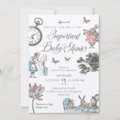 Alice in Wonderland Storybook Baby shower Kaart (Voorkant)