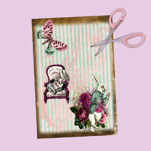 Alice in Wonderland Storybook White Rabbit Tissuepapier