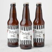 Alice in Wonderland Striped Party Bier Etiket (Flessen)