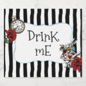 Alice in Wonderland Striped Party Bier Etiket (Enkel label)