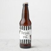 Alice in Wonderland Striped Party Bier Etiket (Voorkant)