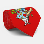 Alice in Wonderland ~ Stropdas Rabbit Red Hearts (Opgerold)