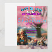 Alice in Wonderland Sweet 16 Uitnodiging (Voorkant / Achterkant)