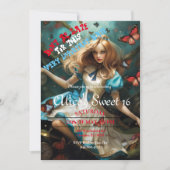 Alice in Wonderland Sweet 16 uitnodigingen (Voorkant)