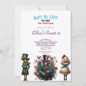 Alice in Wonderland Sweet 16 uitnodigingen (Voorkant)