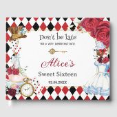Alice in Wonderland Sweet 16 Verjaardag Bruids Bab Gastenboek (Voorkant)