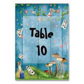 Alice in Wonderland Table Number Card Kaart (Achterkant)