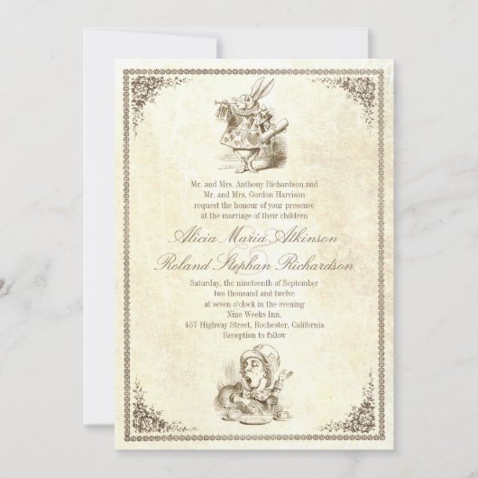 Alice in Wonderland Tale Uitnodigingen (Voorkant)