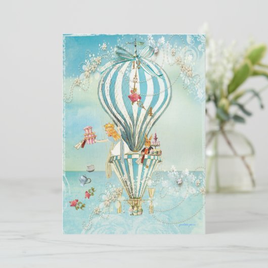 Alice in Wonderland Tea bij uitnodigingen van 4:00 (Staand voorkant)