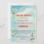 Alice in Wonderland Tea bij uitnodigingen van 4:00 (Achterkant)