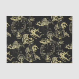 Alice in Wonderland Tea Black Gold Tissue Paper Tissuepapier