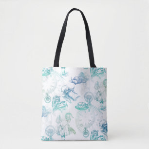 Alice in Wonderland Tea Blue Green Canvas tas