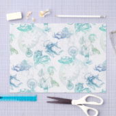 Alice in Wonderland Tea Blue Green Tissue Paper Tissuepapier (Craft)