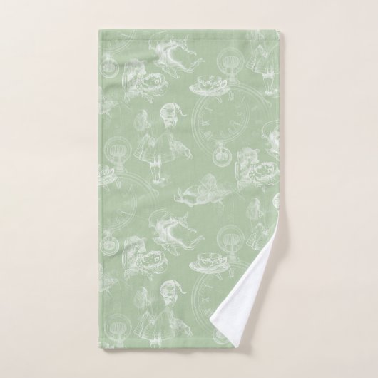 Alice in Wonderland Tea Green Towel Set Bad Handdoek (Handdoek)