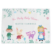 Alice in Wonderland Tea Party Baby shower Groot Cadeauzakje (Voorkant)