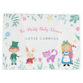 Alice in Wonderland Tea Party Baby shower Groot Cadeauzakje (Achterkant)
