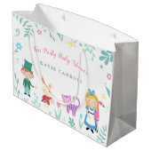 Alice in Wonderland Tea Party Baby shower Groot Cadeauzakje (Achterkant Gekanteld)