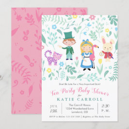 Alice in Wonderland Tea Party Baby shower Kaart