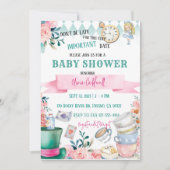 Alice in Wonderland Tea Party Baby shower Kaart (Voorkant)