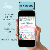 Alice in Wonderland Tea Party Baby shower Kaart