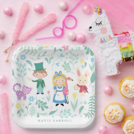 Alice in Wonderland Tea Party Baby shower Papieren Bordje