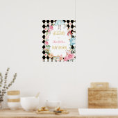 Alice in Wonderland Tea Party Baby shower Welkom Poster (Keuken)