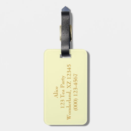  Alice in Wonderland Tea Party Bagagelabel (Achterkant verticaal)