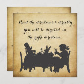  Alice in Wonderland Tea Party Birthday Kaart (Voorkant / Achterkant)