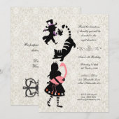  Alice in Wonderland Tea Party Birthday Kaart (Voorkant / Achterkant)