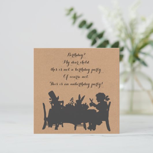  Alice in Wonderland Tea Party Birthday Kaart (Staand voorkant)