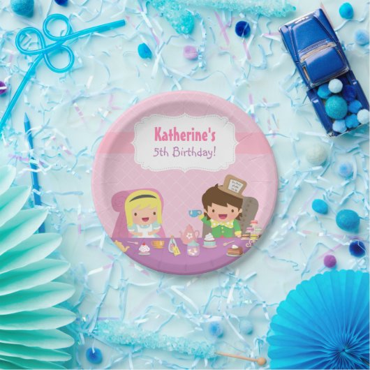 Alice in Wonderland Tea Party Birthday Supplies Papieren Bordje (Feest)