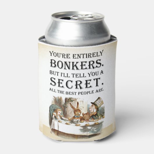 Alice in Wonderland - Tea Party - Bonkers Quote Blikjeskoeler (Blikje Voorkant)