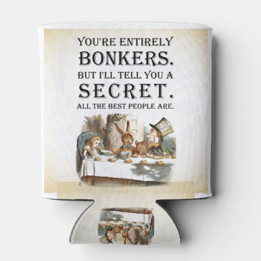 Alice in Wonderland - Tea Party - Bonkers Quote Blikjeskoeler (Achterkant)