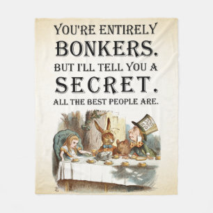 Alice in Wonderland - Tea Party - Bonkers Quote Fleece Deken