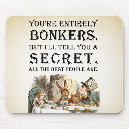 Alice in Wonderland - Tea Party - Bonkers Quote Muismat (Voorkant)