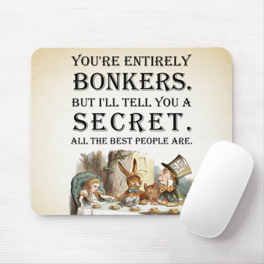 Alice in Wonderland - Tea Party - Bonkers Quote Muismat (Met muis)