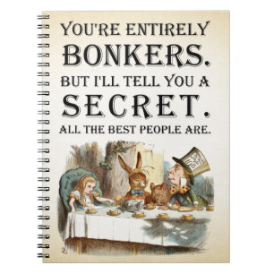 Alice in Wonderland - Tea Party - Bonkers Quote Notitieboek