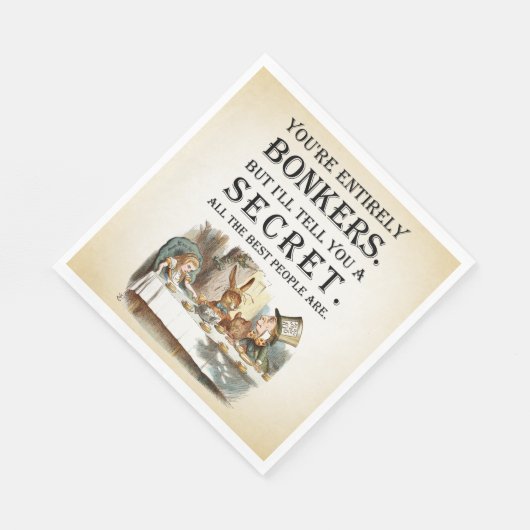 Alice in Wonderland - Tea Party - Bonkers Quote Servet (Hoek)
