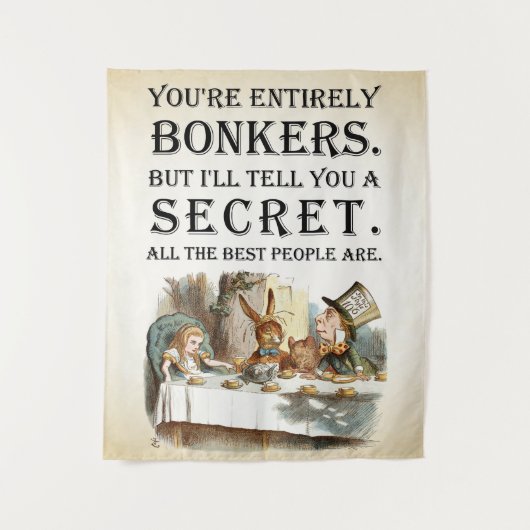 Alice in Wonderland - Tea Party - Bonkers Quote Wandkleed (Voorkant)