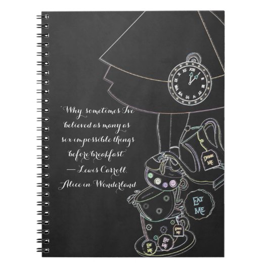 Alice in Wonderland Tea Party Chalkboard Whimsical Notitieboek (Voorkant)