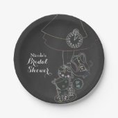 Alice in Wonderland Tea Party Chalkboard Whimsical Papieren Bordje (Voorkant)