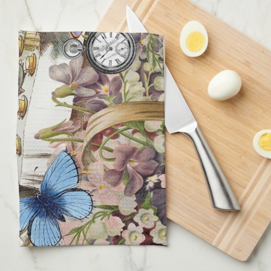 Alice in Wonderland tea party characters Theedoek (Quarter Fold)