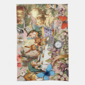 Alice in Wonderland tea party characters Theedoek (Verticaal)