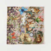 Alice in Wonderland tea party characters Wandkleed (Voorkant (horizontaal))